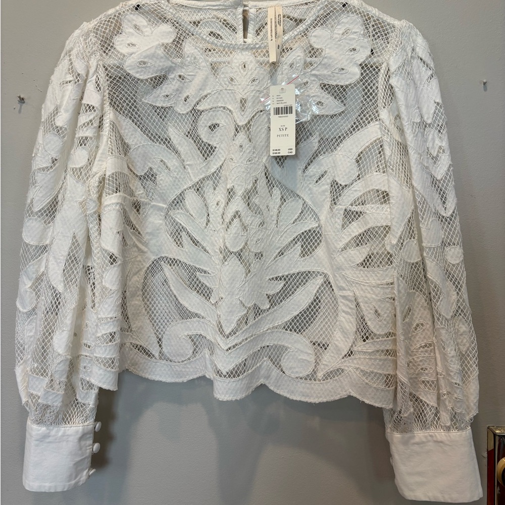 Elegant White Lace Women's Top